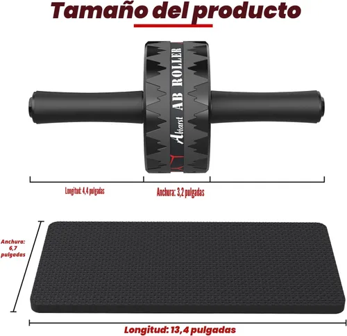 Vista 4 de Abiarst Rueda de rodillo abdominal, equipo de entrenamiento de abdominales para entrenamiento de fuerza abdominal y central, ruedas de ejercicio