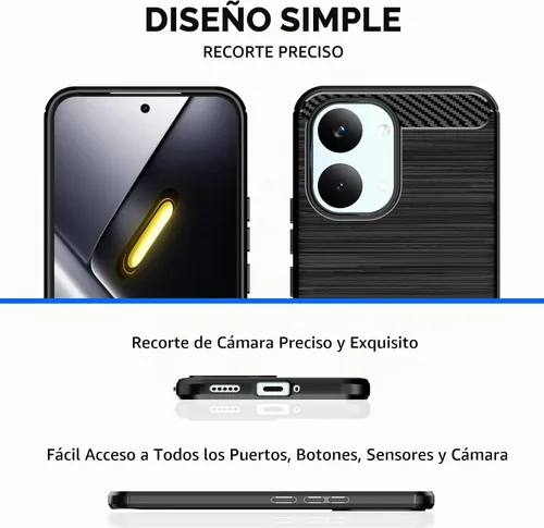 Vista 2 de Funda diseñada para Xiaomi Poco X8 Pro Max, TPU flexible [textura cepillada] [antideslizante] protección militar a prueba de golpes, funda delgada