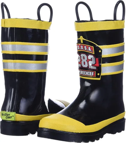 Vista 7 de Western Chief - Botas de lluvia impermeables impresas con asas fáciles de tirar, F.D.U.S.A, 1 M US Little Kid