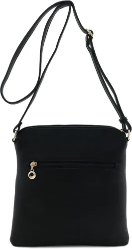 Vista 5 de Bolso FashionPuzzle cruzado con bolsillo de cremallera y flecos