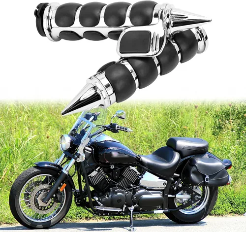 Vista 12 de DREAMIZER 25.4MM Motorcycle Handlebar Grips 1 inch Compatible with Honda Shadow Spirit 750 Valkyrie Fury VTX1300 VTX1800 VT400 VT750 VT1100 - Smooth