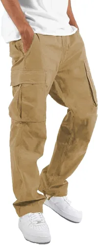 Vista 13 de LYRXXX Pantalones Cargo Casuales para Hombre Pantalones de Senderismo Pantalones de Entrenamiento Joggers Sudaderas para Hombres