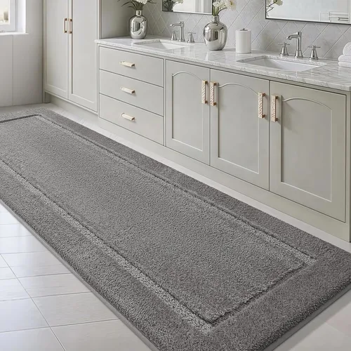 Vista 32 de IM HOME Tapetes de baño, felpa ultra suave, de microfibra esponjosa, absorbente, parte trasera antideslizante, lavable a máquina, tapetes para suelo