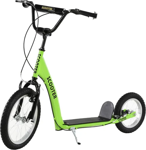 Vista 11 de Aosom Youth Scooter Kids 5+ Adjustable Handlebar 16" Front 12" Rear Kick Scooter, Dual Brakes, Inflatable Wheels