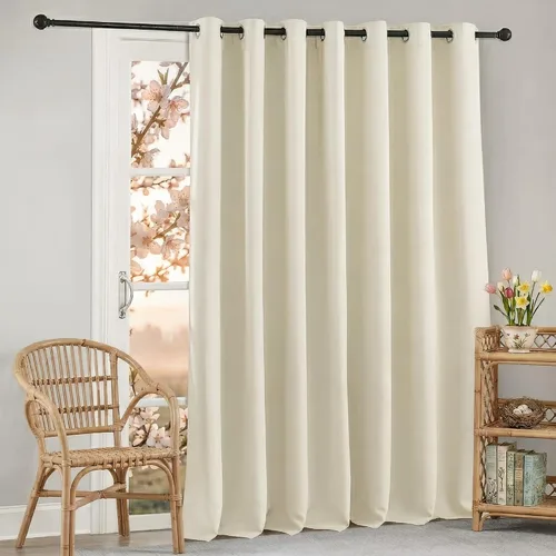 Vista 86 de RYB HOME Cortinas portátiles para puerta con privacidad, cortinas opacas y aislantes térmicas para dormitorio, armario, sala de estar, comedor, Beige