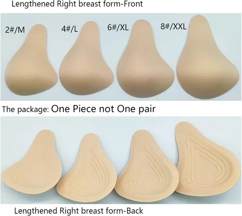 Vista 2 de Almohadillas de inserción de sostén de prótesis de pecho de algodón para mastectomía con forma de mama, ligeras, esponjosas de ventilación