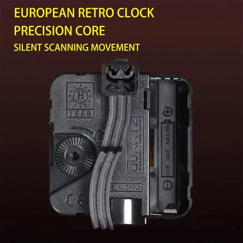 Vista 7 de Reloj de mesa retro de 10 pulgadas, silencioso, adecuado para sala de estar, números arábigos, fácil de leer