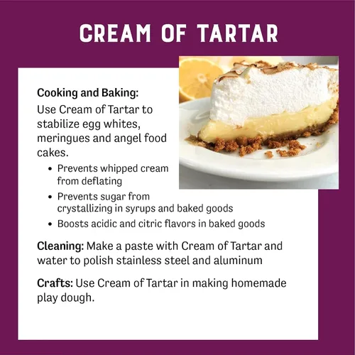 Vista 5 de Judee's Gluten Free Cream of Tartar - Estabilizador para hornear y crema de tártaro para hornear, sin gluten y sin OMG, apto para dieta cetogénica