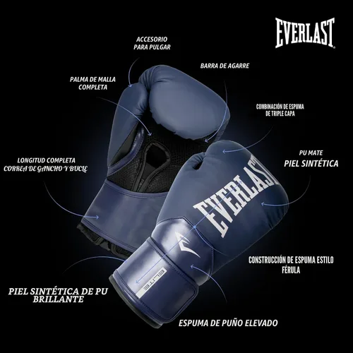 Vista 4 de Everlast Guantes de boxeo Elite 2 Azul marino