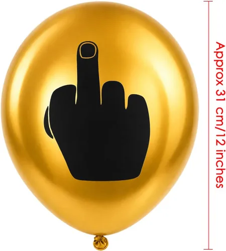 Vista 2 de DS. DISTINCTIVE STYLE Middle Finger Balloons 12 Inch Latex Balloons Set of 12 Party Balloons Funny Birthday Decorations for Men and
