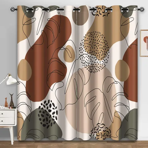 Vista 16 de Aimego - Cortinas opacas rústicas con flores de girasol, cortinas para oscurecer la habitación, estilo granja, paneles de madera, mariposas azules