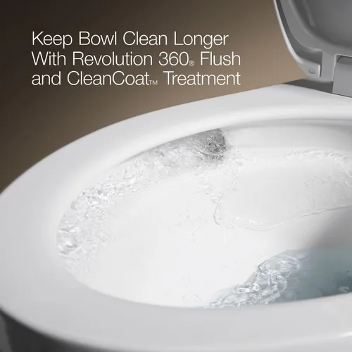 Vista 7 de Kohler K-20197-0 Betello - Inodoro alargado de 2 piezas con Revolution 360, color blanco