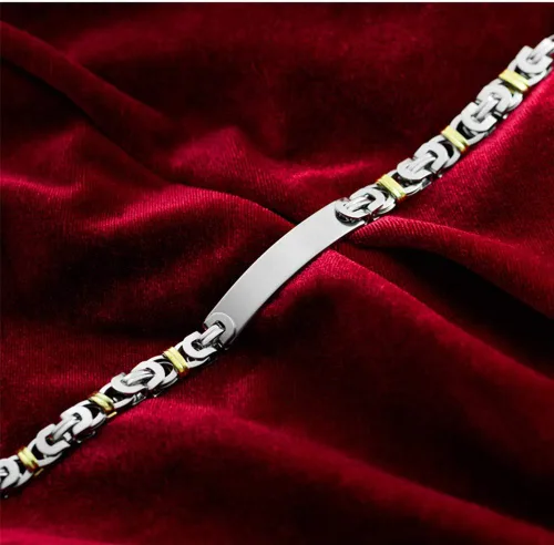 Vista 4 de Pulsera bizantina de acero inoxidable personalizada para alerta médica de alergia, para mujeres y hombres, identificación de enfermedades, regalo