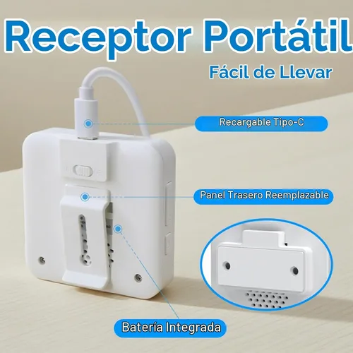 Vista 8 de SINGCALL Extensor de timbre inalámbrico para convertir con cable a