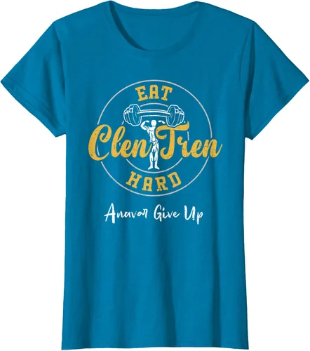 Vista 82 de Culturismo: Comer Clen Tren Hard Anavar Give Up - Camiseta de gimnasio, Negro