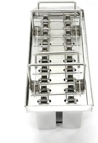 Vista 4 de Moldes para paletas, 20 moldes de acero inoxidable para helados Pop Ice Pop Lolly Paletas Barras de paletas para bricolaje helado helado