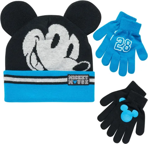 Vista 15 de Disney Conjunto de gorro de invierno de Mickey Mouse y 2 pares de guantes o guantes (edad 2-7)