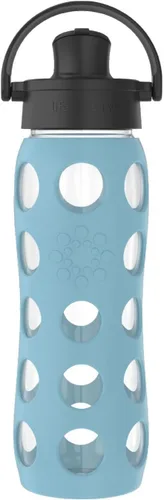 Vista 16 de Lifefactory Botella de agua de vidrio de 16 onzas con tapa abatible activa y funda protectora de silicona, melón Funda protectora de silicona
