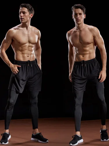 Vista 2 de NELEUS Pantalones cortos deportivos ligeros de entrenamiento con bolsillos para hombre