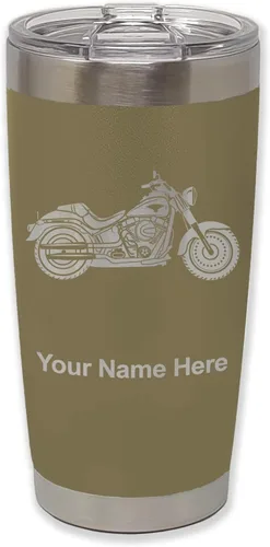 Vista 36 de LaserGram Vaso personalizado de 20 onzas, motocicleta (negro) Regalo grabado para motociclistas, acero inoxidable aislado al vacío, grabado