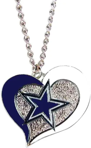 Vista 3 de Collar con colgante de corazón en espiral de la NFL - Joyería de regalo para mamá, esposa, hermana, hija, mejor amiga - Regalo ideal