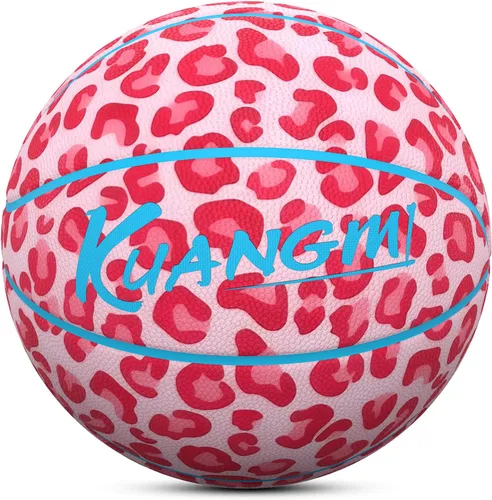 Vista 7 de Kuangmi Serie Rosa Balón de Baloncesto, Diseño Premium Estampado para Rendimiento Callejero, Tamaño Oficial para Hombres 7 de 29.5 Pulgadas