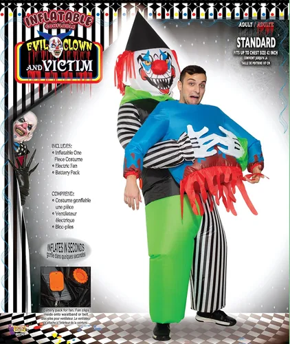 Vista 2 de Forum Novelties - Payaso malvado inflable como se muestra tamaño único