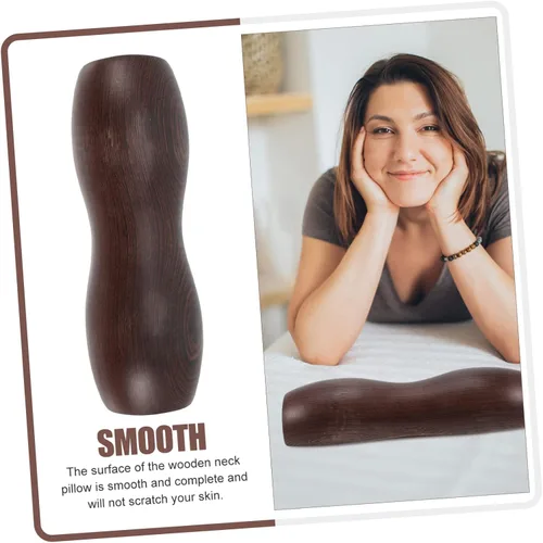 Vista 5 de Almohada ergonómica de madera para soporte de espalda, almohada de sala de sauna, almohada de madera tipo U para dolor de cuello y lumbar