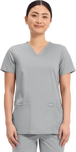 Vista 17 de Workwear Revolution Mujeres Scrubs Top V-cuello WW620 Negro
