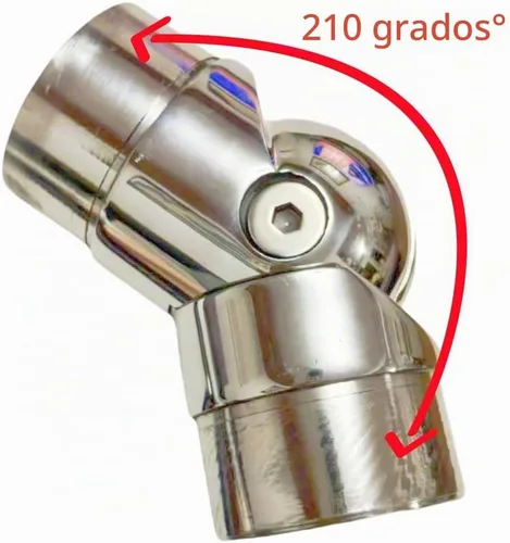 Vista 4 de Accesorios de conexión de pasamanos de acero inoxidable, codos ajustables de 90-210 grados, adecuado para tubos redondos de 2 pulgadas, conectores