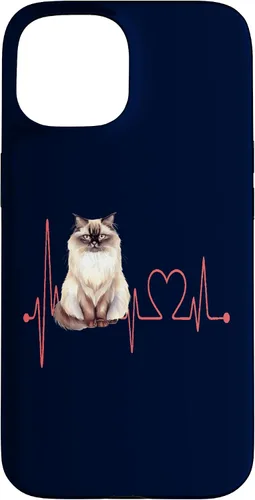 Vista 6 de Himalayan Cat Heartbeat EKG Funny I Love My Cat Case for iPhone 17