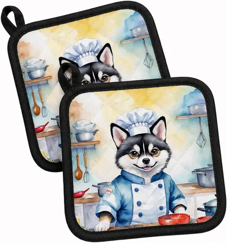 Vista 110 de Caroline's Treasures Coton de Tulear El Chef Par de Agarraderas de Ollas de Cocina Resistentes al Calor Juegos de Agarraderas de Ollas Almohadillas