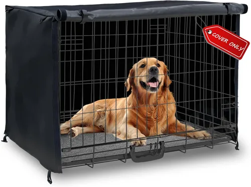 Vista 9 de Funda impermeable para jaula de perro de 24 pulgadas, para protección en exteriores e interiores, duradera, resistente al viento, ajuste universal