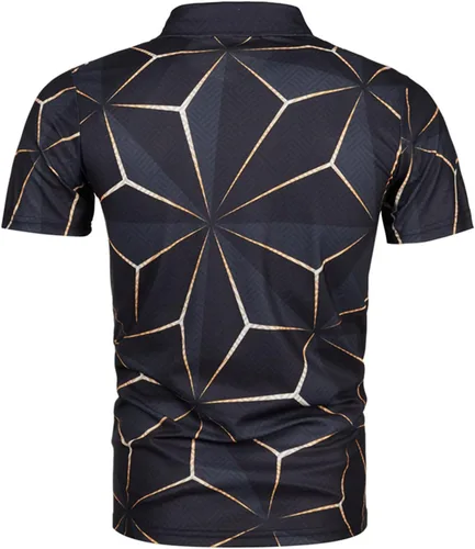 Vista 4 de Conjunto corto de 2 piezas para hombre, conjunto de verano casual, manga corta, polo y pantalones cortos, conjunto deportivo con bolsillos