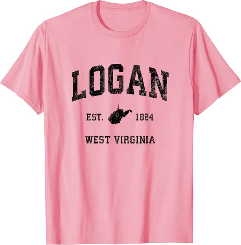Vista 26 de Logan West Virginia WV - Camiseta deportiva clásica negra, Gris