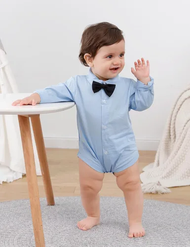 Vista 2 de A&J DESIGN Body de manga larga para bebé y niño, para boda, formal, para caballero