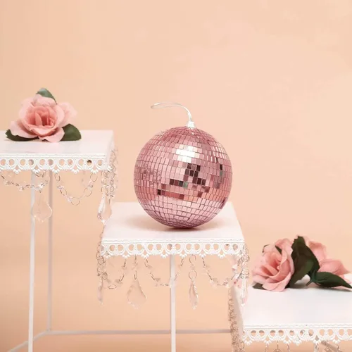 Vista 8 de Efavormart - 6 espejos de cristal de oro rosa de 2 pulgadas, decoración de fiesta de discoteca para bodas, eventos, fiestas de cumpleaños