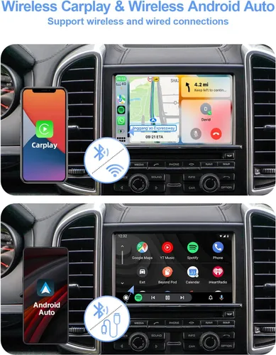 Vista 2 de ISUDAR PCM 3.1 Carplay inalámbrico y Android Auto Módulo para Porsche Panamera Cayenne Macan Cayman Boxster 911 718 Soporte Cámara reversa Sensor