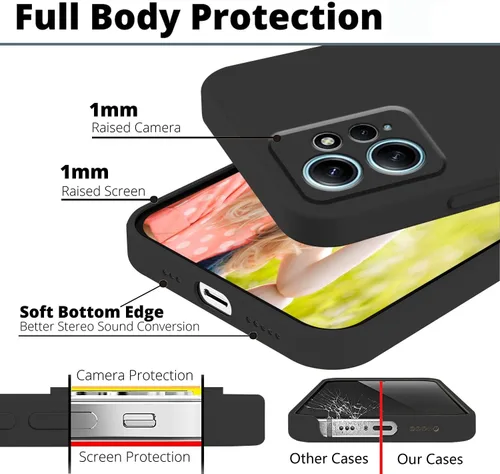 Vista 5 de Compatible con Xiaomi Redmi Note 12 4G Funda Silicona Líquida Verde Oscuro, Teléfono Suave Táctil Suave para Redmi Note 12 4G Funda Silicona A