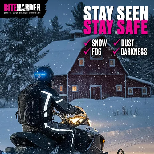 Vista 5 de BITEHARDER Luz de seguridad para casco de moto de nieve - Azul