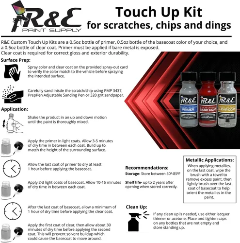 Vista 2 de R&E Paint Supply para BMW 850, blanco pimienta, kit de retoque