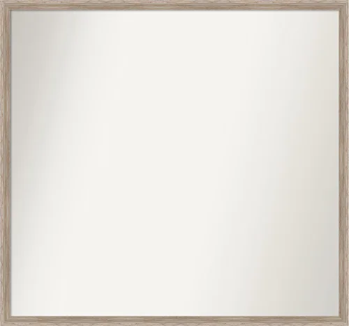 Vista 31 de Amanti Art Espejo de baño blanco para sobre el fregadero, 24 x 27 pulgadas, espejo de tocador rectangular con cuña de madera dura, marco de madera