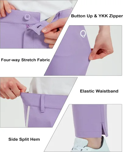 Vista 5 de Lesmart Pantalones de golf para mujer, elásticos, ligeros, transpirables, de secado rápido, para trabajo, con bolsillos