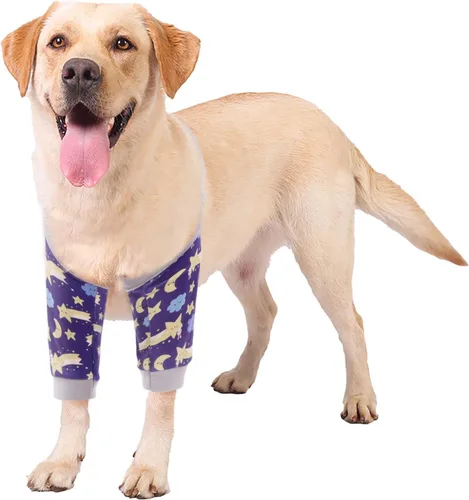 Vista 9 de ROZKITCH Manga de pierna para cirugía de perro para piernas delanteras, protector de rodilla para evitar lamer la herida, codo de herida, manga