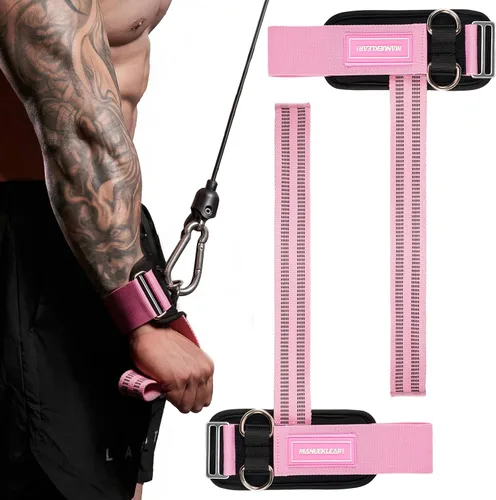 Vista 13 de MANUEKLEAR - Correas de muñeca antideslizantes para levantamiento de pesas, correas de levantamiento de pesas con anillos en D para entrenamiento