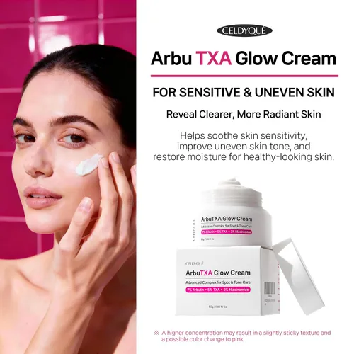 Vista 3 de Arbutin 7% + ácido tranexámico 5% + niacinamida 2% crema facial intensiva para el cuidado del tono, manchas oscuras, pecas, manchas, pigmentación