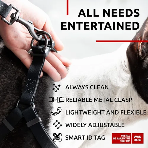 Vista 5 de WAUDOG Arnés impermeable para perro con etiqueta de código QR y cierre de metal Quick Dry Adjustable Heavy Duty Back Clip Harness for Small Medium