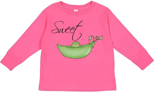 Vista 4 de inktastic Sweet Pea Toddler Long Sleeve T-Shirt 0020 Blanco