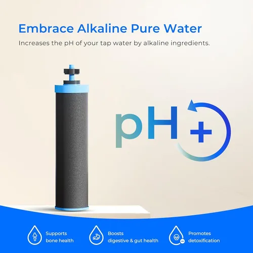 Vista 2 de Sistema de filtro de agua alcalina Waterdrop alimentado por gravedad, aumenta el pH, reduce el fluoruro y hasta un 99% del cloro, con 4 filtros
