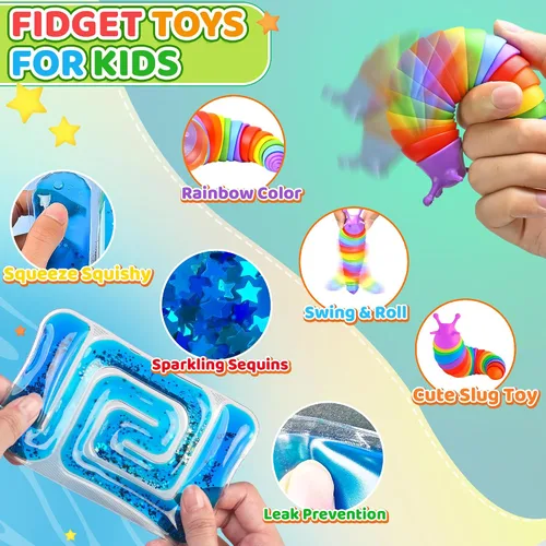 Vista 3 de 12 piezas de juguetes sensoriales para jugar para niños en el aula de 3 a 5 a 7 años, juguetes sensoriales para estudiantes de autismo